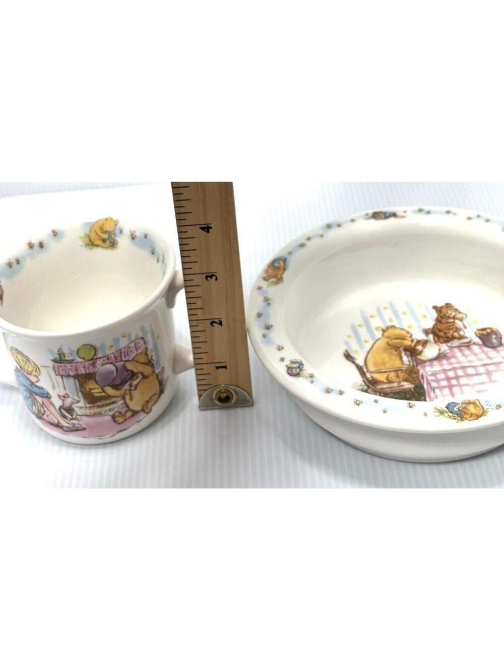 Royal Doulton Winnie the Pooh Feeding Set Bowl Double-Handled Mug Kids NEW 2pc - Picture 13 of 13